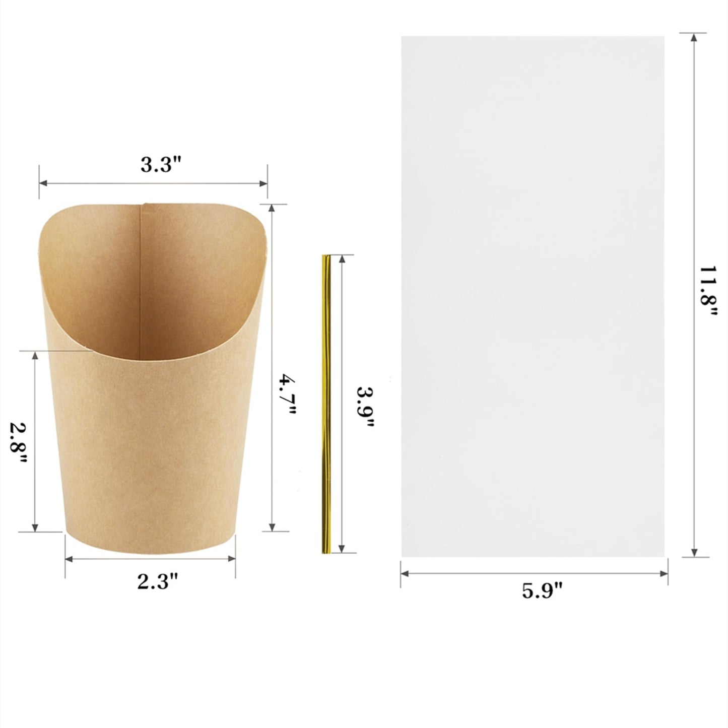 Ocmoiy [50 cups + 50 Bags] 14 oz Kraft Charcuterie Cups with Bags - Disposable Brown Paper Appetizer Cups for Individual Party Serving Snack