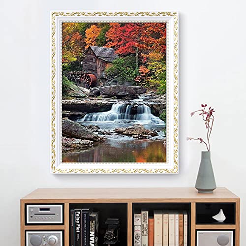 5D DIY Diamond Painting Kits for Adults Kids Waterfall Full Drill Embroidery Cross Stitch Crystal Rhinestone Paintings Pictures Arts Wall Decor Painting Dots Kits 15.7X11.8 in