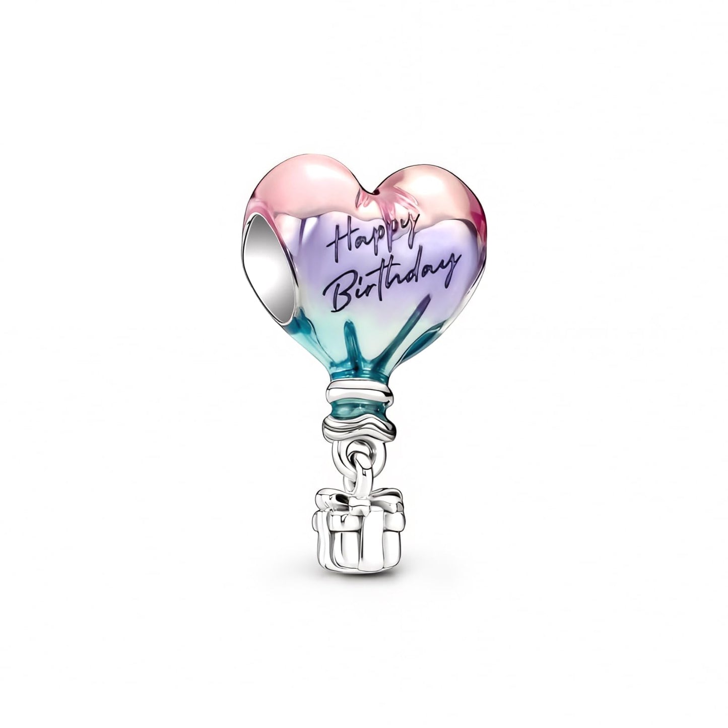 LUXILLA Hot Air balloon Happy birthday Dangle Charm Silver Charms 925 Sterling Silver fits Bracelets Necklace Pendant Bead Charms Jewelry Gift for Women Family Friends