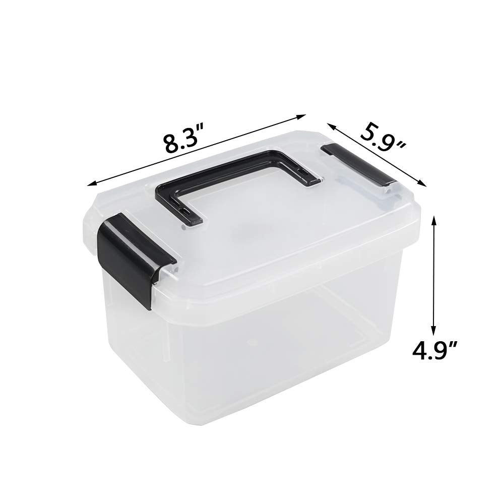 Nicesh 2 L Clear Mini Plastic Storage Box, Tiny Clear Storage Bin, 4-Pack