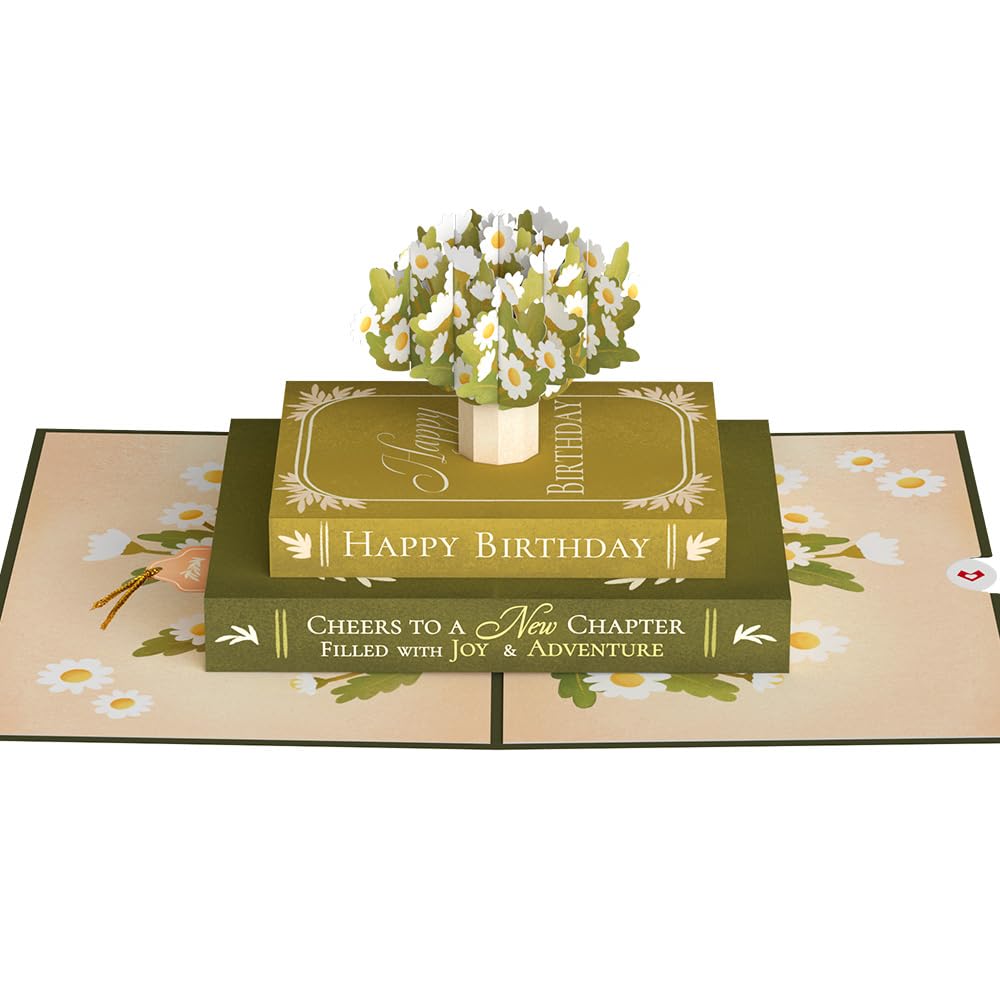 Lovepop Birthday Pop-Up Card for Her and Him - 3D Greeting Cards for Boys, Girls, Men, Women - Cheers to A New Chapter - 5" x 7 Card - Blank Notecard & Envelope Included