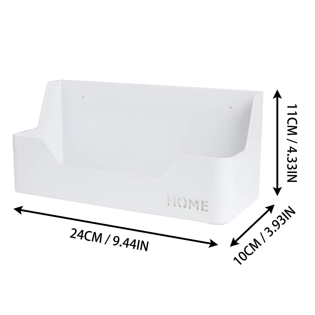 OKOMATCH Wall Mounted Plastic Shelf, White, 1 Shelf, Ideal for Bedroom, Dorm, Office, RV - Easy to Install, Organizes Small Items