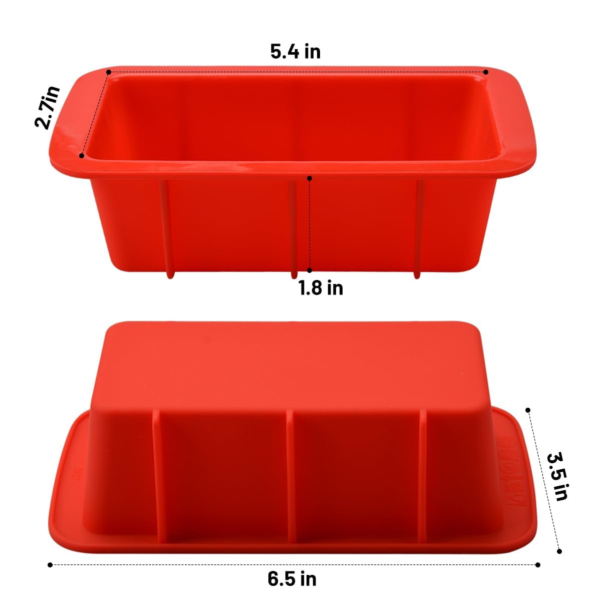 Silicone Mini Bread Loaf Pans for Baking, Small Loaf Pan Set of 4, 2.7x5.4 Inch Nonstick Bread Silicone Molds for Toast, Brownie, Loaf, Cake, Soaps