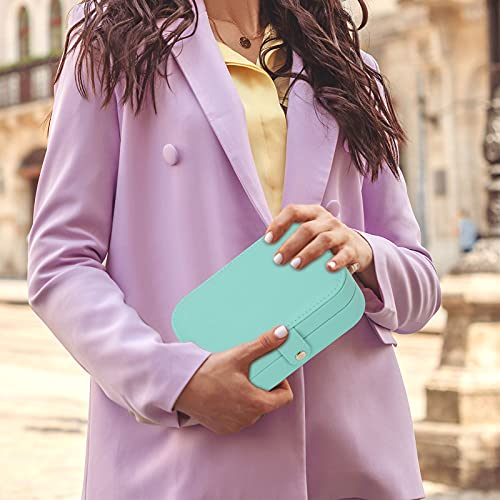 FEISCON Jewelry Box, Travel Jewelry Organizer Case Small Jewelry Storage and Organizers Craft Containers Travel Mini Organizer/GREEN