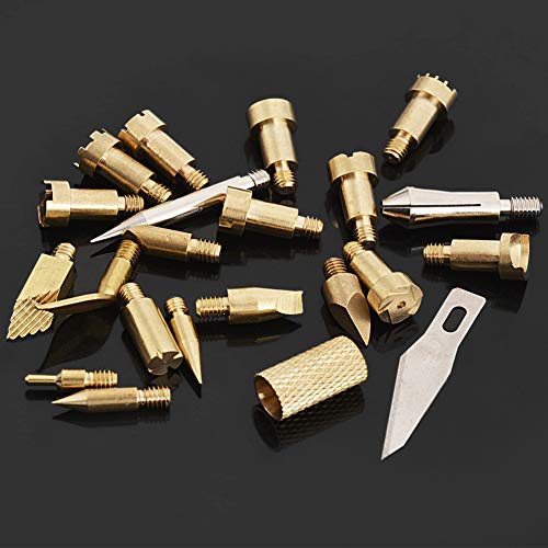 23Pcs Pyrography Wood Burning Tips, Wood Burning Tool Kits Carving Iron Tip for Embossing/Adults/Beginners/Birthday/Wedding Anniversary/Halloween/Christmas DIY
