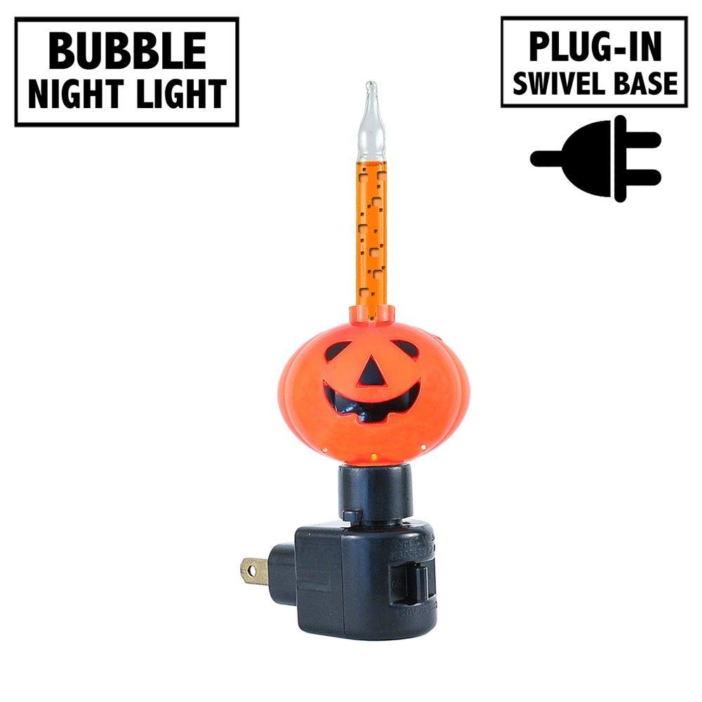 Novelty Lights Halloween Pumpkin Bubble Light Night Light, Orange Liquid