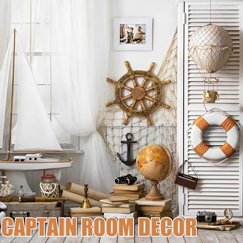 2 Pack Fish Net Decorations for Party,Natural Cotton Hawaiian Party Fishing Net Decorative, Nautical Themed Cotton Fishnet Under The Sea Pirate Party Ocean Beach Decor