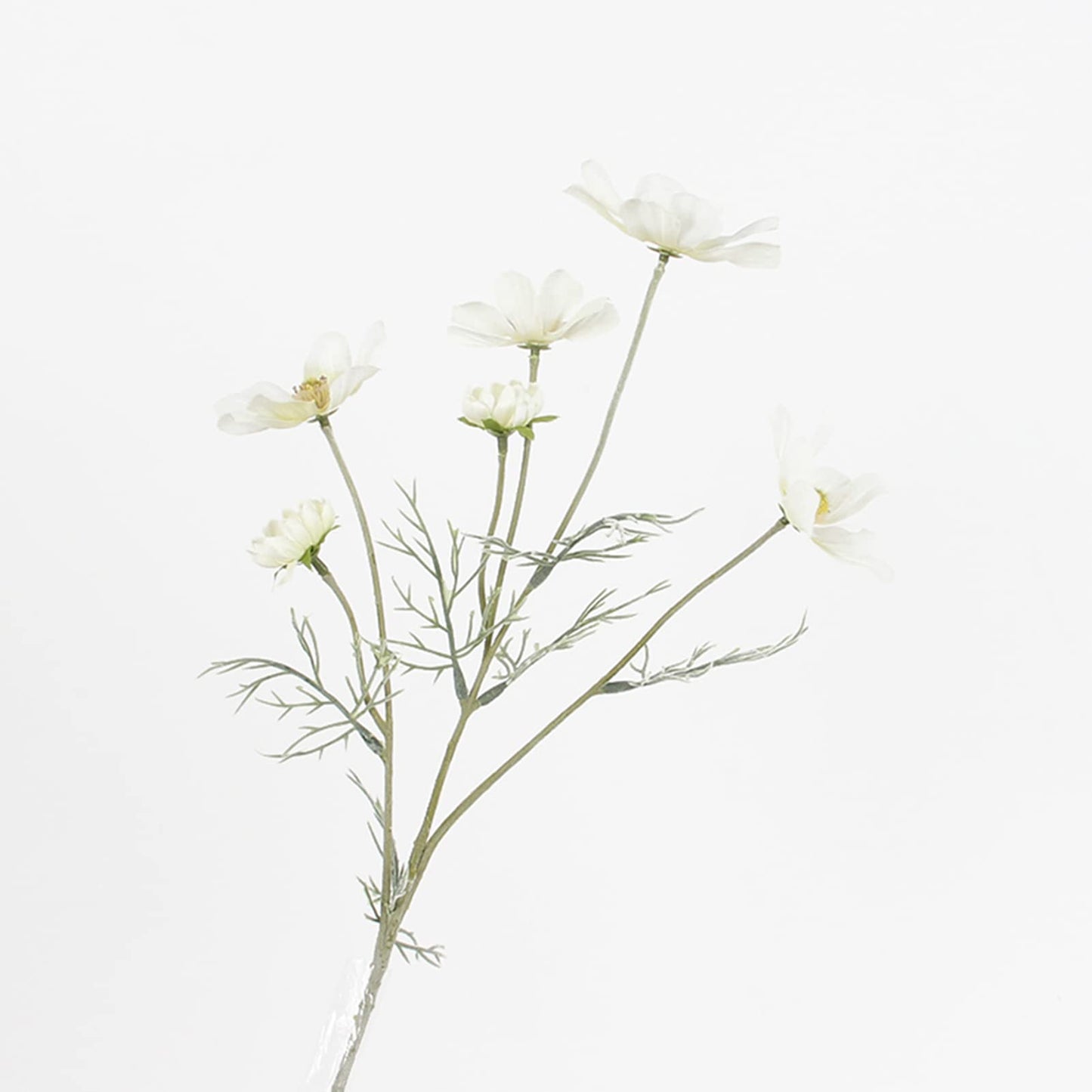 2 Pcs Artificial Fake Flowers Plants Cosmos Silk Flower Arrangements Wedding Bouquets Decorations Plastic Floral Table Centerpieces for Home Kitchen Garden Party Decor Approx 23.6'' High - White