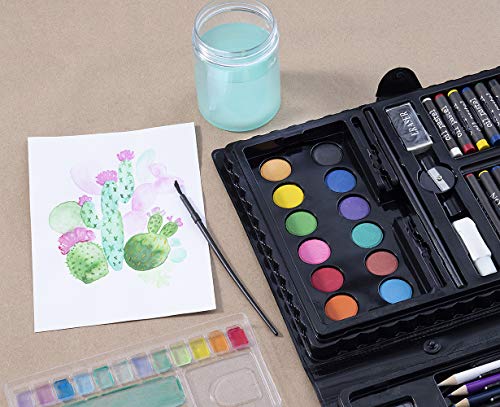 Darice 80-Piece Art Set – Art Supplies for Drawing, Painting and More in a Plastic Case - Makes a Great Gift for Children and Adults