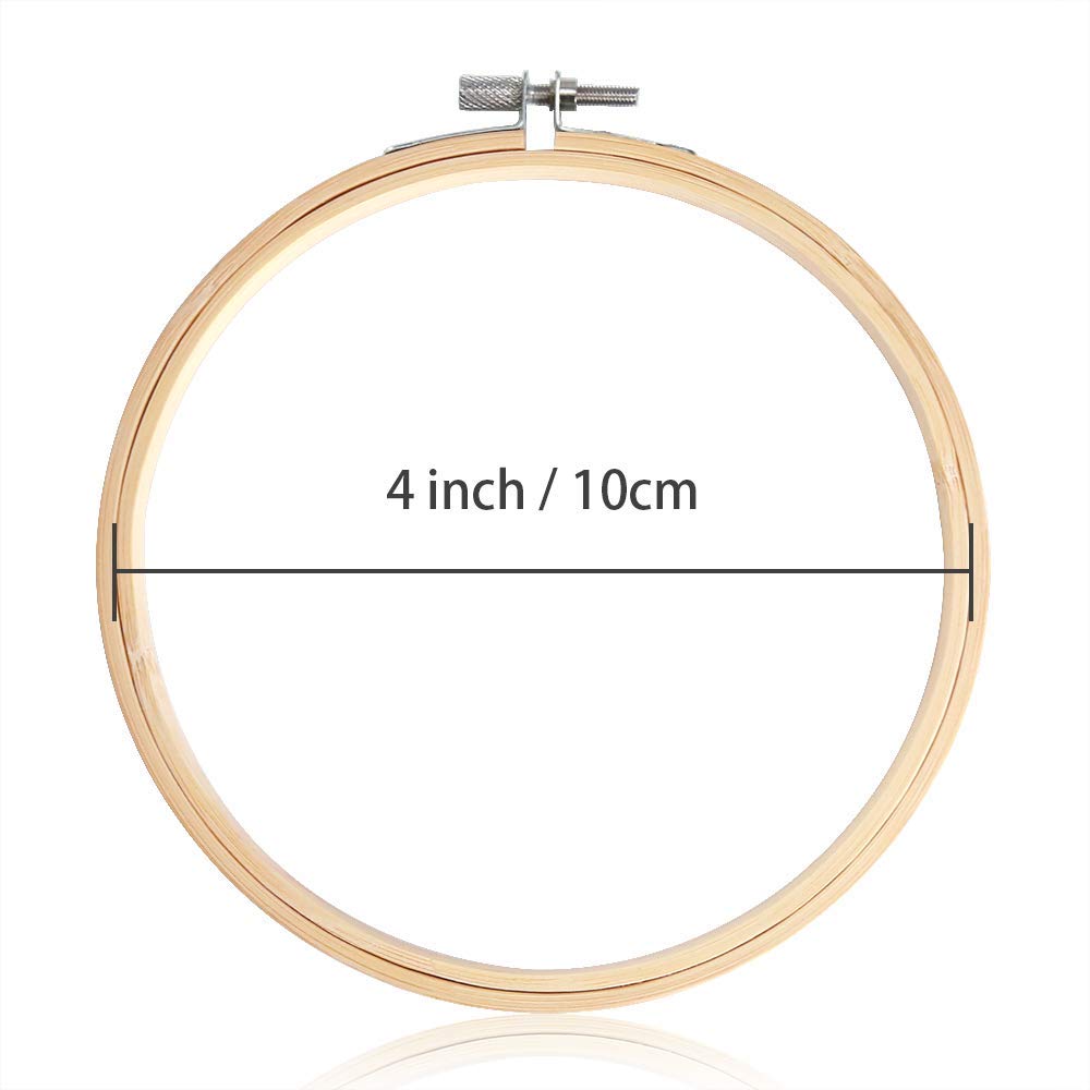 Caydo 12 Pieces 4 Inch Round Embroidery Hoop Bulk Wholesale Circle Cross Stitch Hoop Ring
