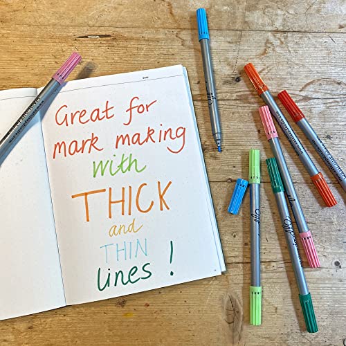 eatsleepdoodle Original Doodle Wash-Out Fabric Marker Set (Pack of 10) Double-Ended Felt Tip Markers: Pastel Colors