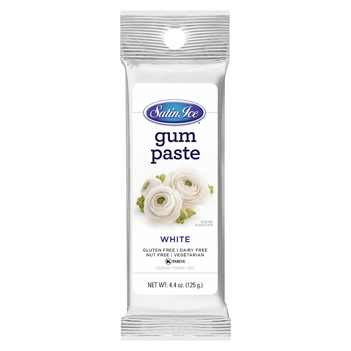 Satin Ice Gum Paste for Cake Decorating, White (4.4 Ounce)