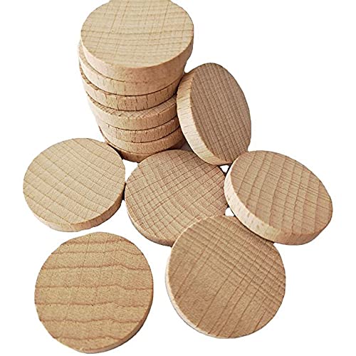200 Pieces Unfinished Wood Slices, Blank Beech Round Discs for DIY Wooden Crafts(20mm/0.79inch)