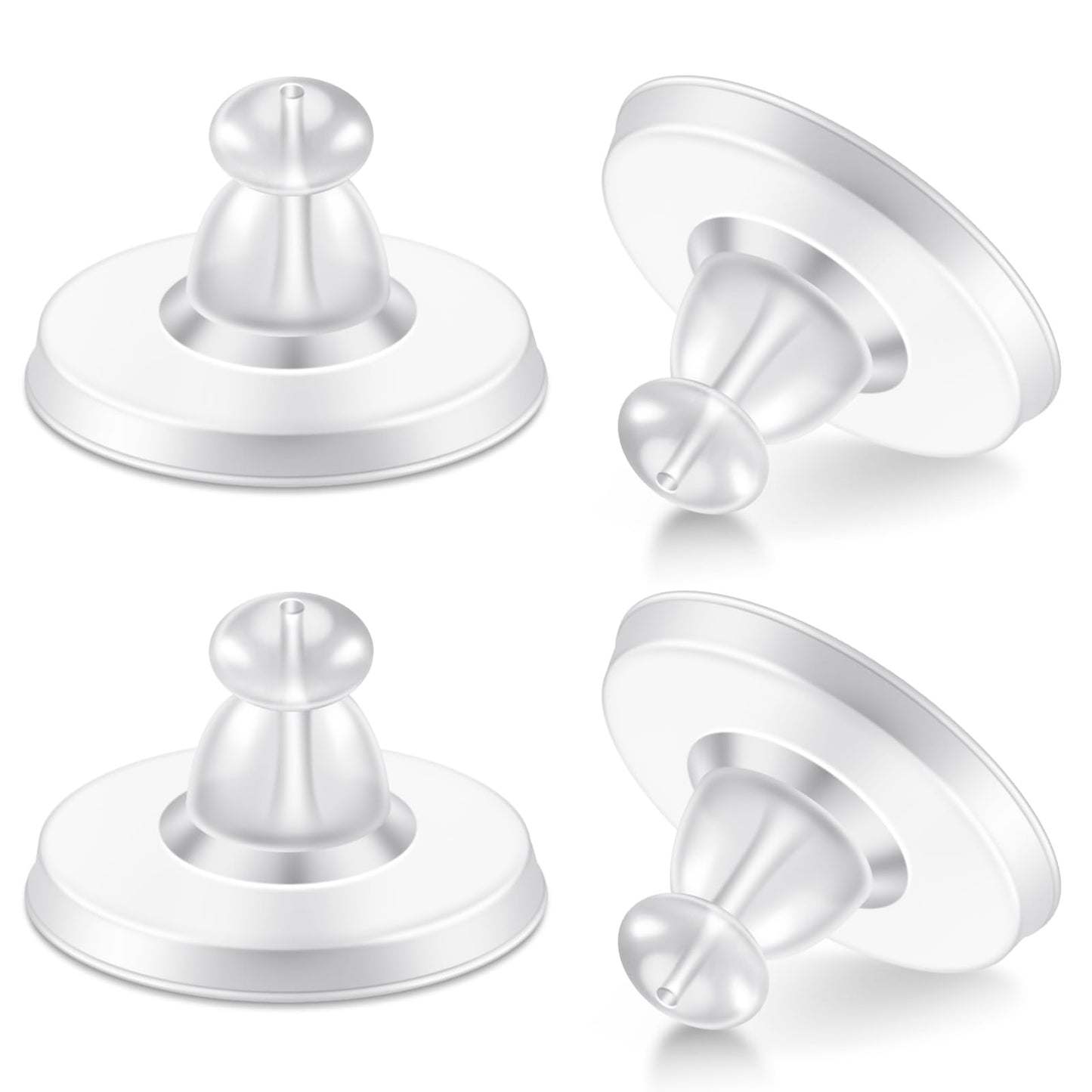 200 Pcs Earring Backs for Droopy Ears Backs Replacements Earring Backs for Heavy Bullet Clutch(Clear)