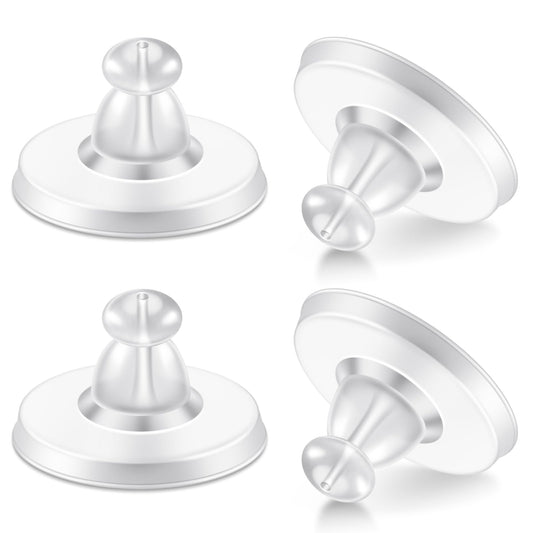 200 Pcs Earring Backs for Droopy Ears Backs Replacements Earring Backs for Heavy Bullet Clutch(Clear)