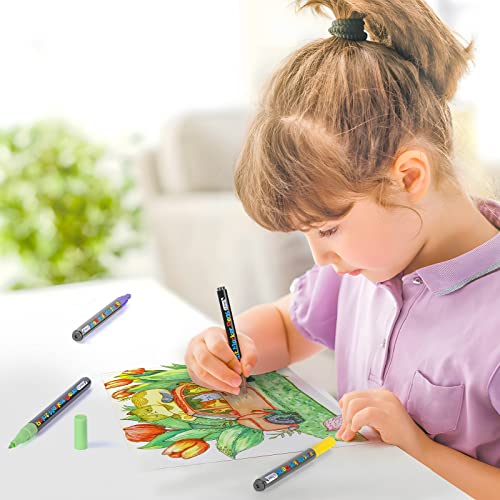 YUNISS 18 Colors Acrylic Paint Pens, Paint Markers for Rock Painting Wood Canvas Fabric Glass Ceramic Easter Eggs Pumpkin (0.7mm)