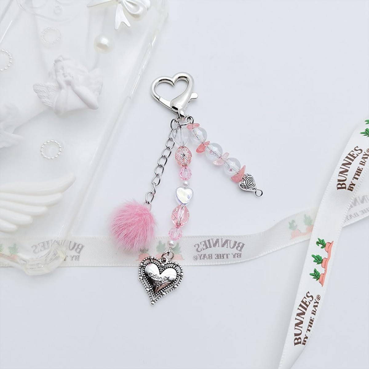 AGEN KGEN Aesthetic Y2K keychains Cute Butterfly Star Strawberry Bear Guitar Keychains for Women Keychain Charms Bag Purse Phone Charms Pendant Gifts (4x Exquisite Sets)
