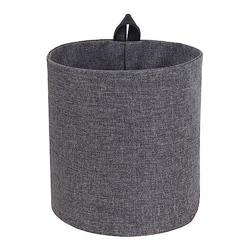 Bigso Soft Hang Around Hanging Storage Basket Small | Hanging Wall Basket for Organizing Everyday Necessities | Collapsible Wall Hanging Storage Basket for Closets | 6.7″x6.7″ | Small | Grey
