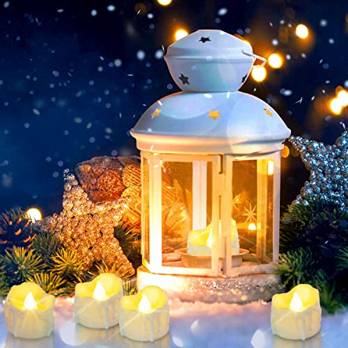 SingTok 12 Pack LED Timer Tea Lights Battery Operated, Flameless Flickering Timer Votive Tealight Fake Candle Bulk for Christmas Halloween Decorations