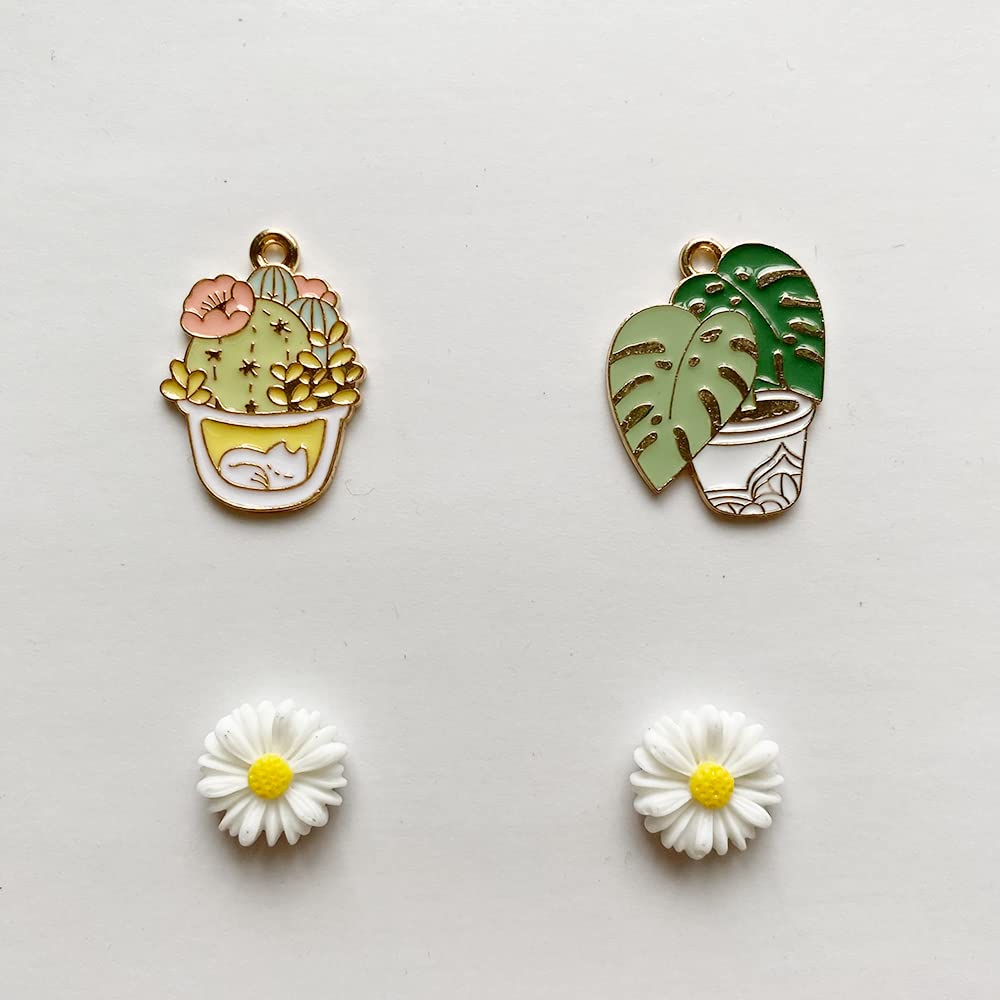 Green Leaves Potted Plant Needle Minders, Magnetic Cactus Flower Needle Nanny, Cross Stitch Embroidery Needlework Accessories