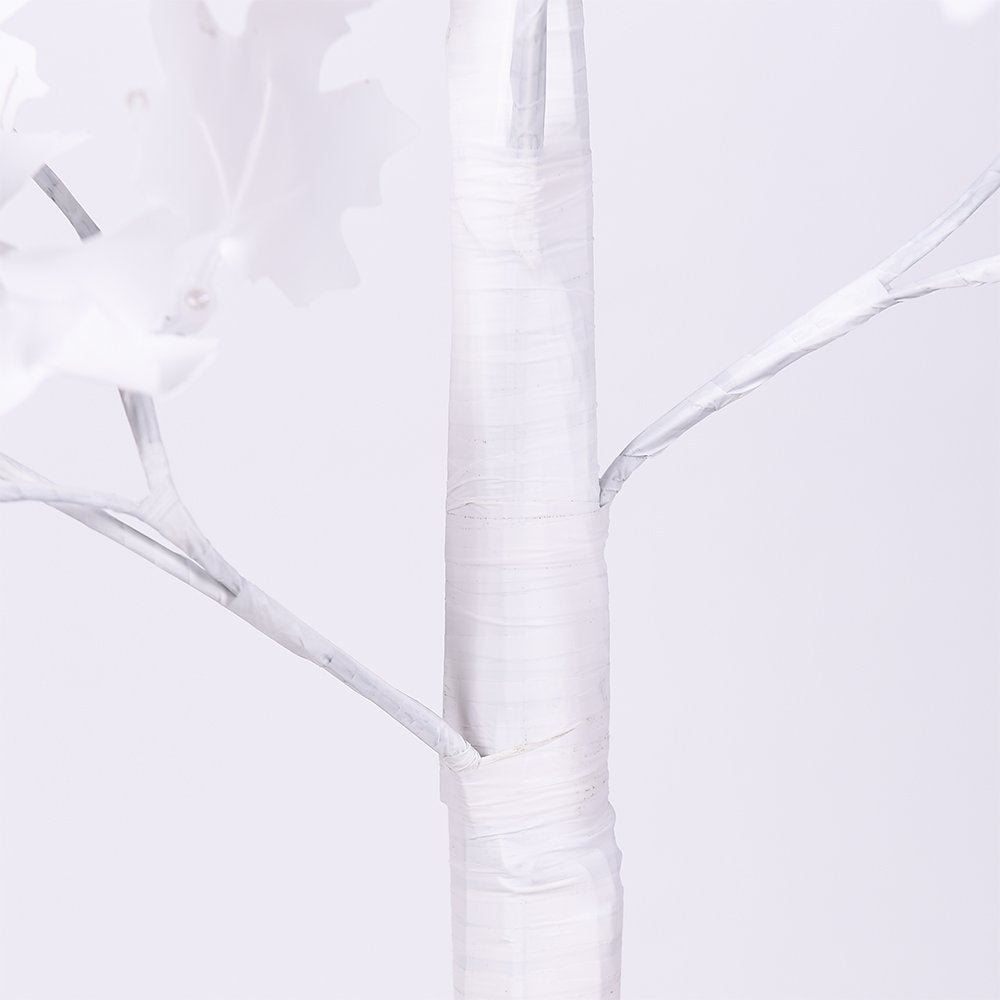 LIGHTSHARE 6 ft. Maple Tree - 120 LED Lights, Warm and Cold White, Mixed Colors, White Finish