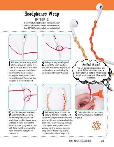 Hemp Bracelets and More: Easy Instructions for More Than 20 Designs (Design Originals) Step-by-Step Instructions for Knotting and Braiding to Create Stylish Handmade Jewelry with Natural Hemp Cord