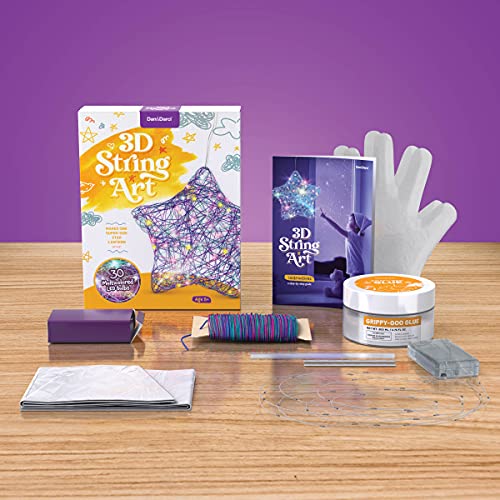 Dan&Darci 3D Light Up String Art Kit for Kids - Star Lantern Making Kit w/ 20 LEDs - Kids Easter Gifts - Crafts Set for Girls and Boys Ages 8-12 Kid - Kits for Age 8, 9, 10, 11, 12 Year Old Girl Gift