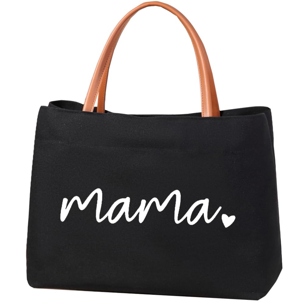 kifasyo Mom Mama Bag Mother Gifts Momlife Tote for Hospital, Shopping, Beach, Travel