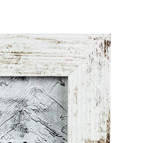 kennethan Rustic White 5x7 Picture Frames Wide Molding 3P in 1 set - Wall Mounting Material Included