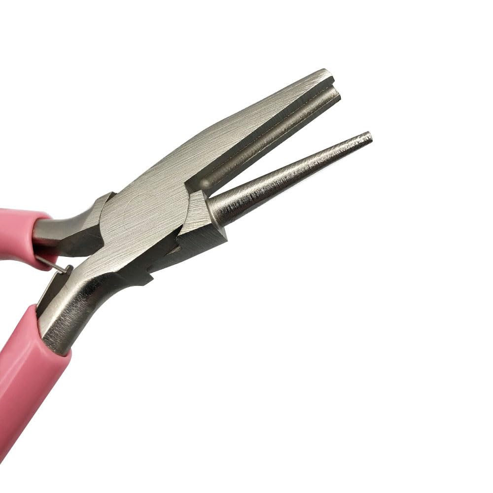 1PCS 5 Inches Pink Jewelry-making pliers Beadsmith Concave Round Nose Pliers – Wire Looping and Bending Tool – Jewelry-Making Instrument Metal ring-making tools