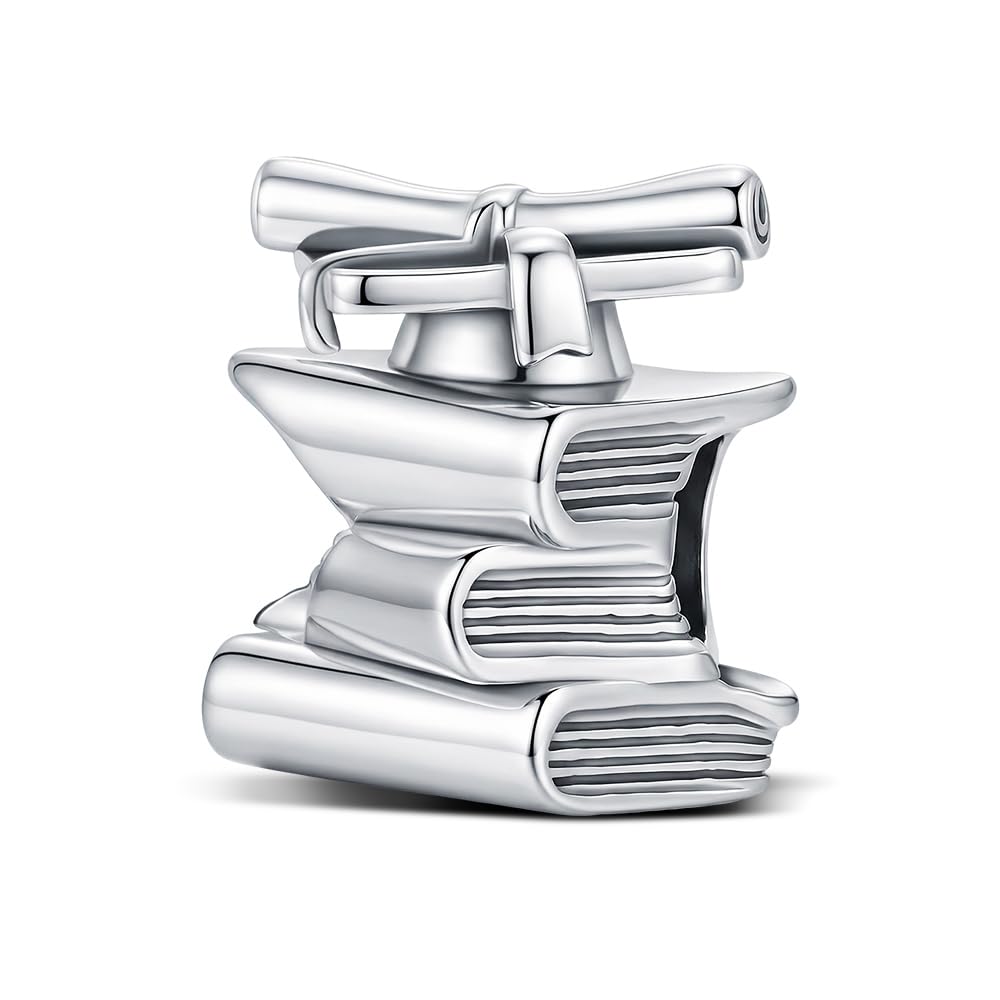 KEQ 2026 Graduation Cap Charms for Pandora Bracelets Necklace 925 Sterling Silver Bead for Daughter Granddaughter Graduation Pedant with 5A Cubic BBF Christmas Gift (Graduation Book)
