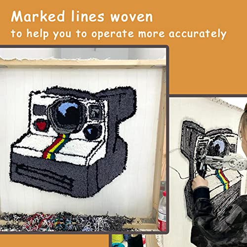 83" x 39" Upgraded Overlocking Tufting Cloth with Marked Lines,Large Monk's Cloth for Tufting Gun & Rug Tufting Fabric/Primary Tufting Cloth/Monk Cloth for Rug Tufting/Carpet Tufting Cloth