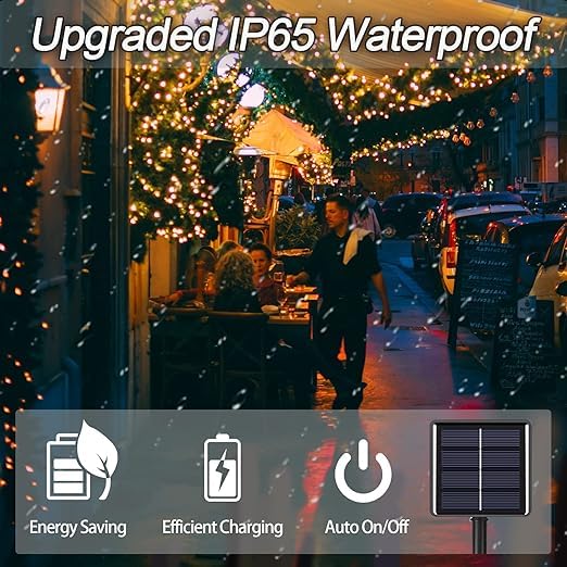 2 Pack Solar String Lights Outdoor, 200 LED Extra-Long 72FT Solar Powered Lights with 8 Lighting Modes, Waterproof Outdoor Lighting Decoration for Garden, Patio, Balcony, Xmas, Wedding, Party