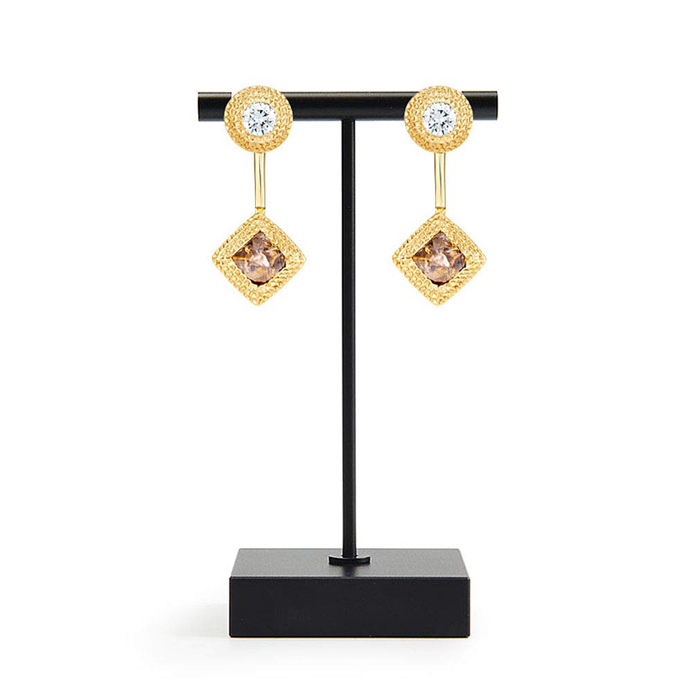 Oirlv Pure Metal T- Shape Earring Display Stand Showcase Organizer Earring Tree(Black)