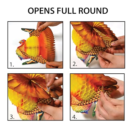 Beistle Colorful Tissue Turkey Centerpiece