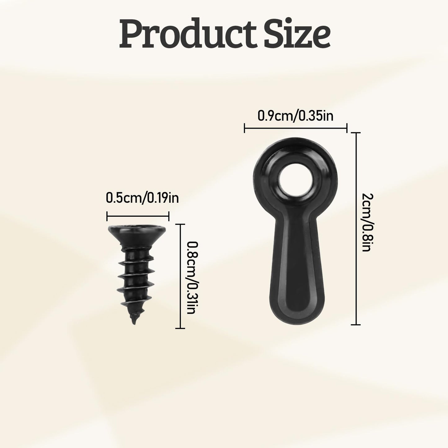 Picture Frame Turn Button Fasteners Set, 100 PCS Picture Frame Backing Clips Photo Frame Hardware Clips with 100 Pieces Screws for Hanging Pictures, Photos, Drawing by PinCute (Black)