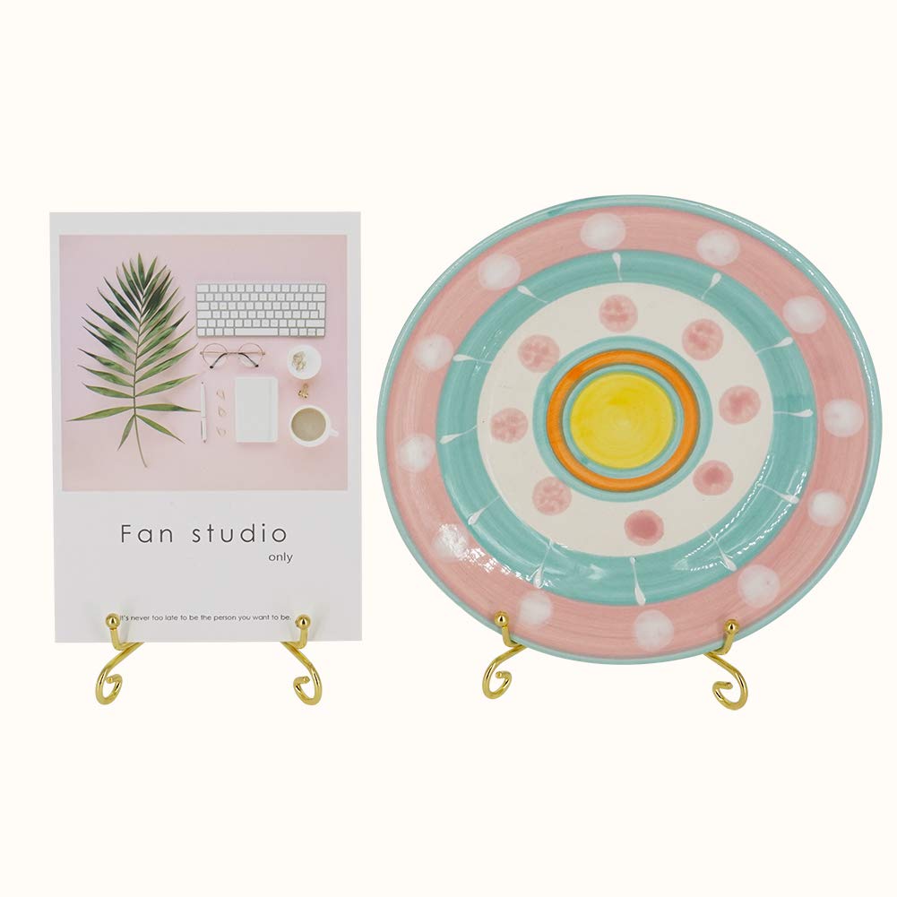 LIONWEI LIONWELI 4 Inch Gold Iron Plate Stand Holder Easel Display Stand for Plate?Picture?Photo and More,4 pcs.