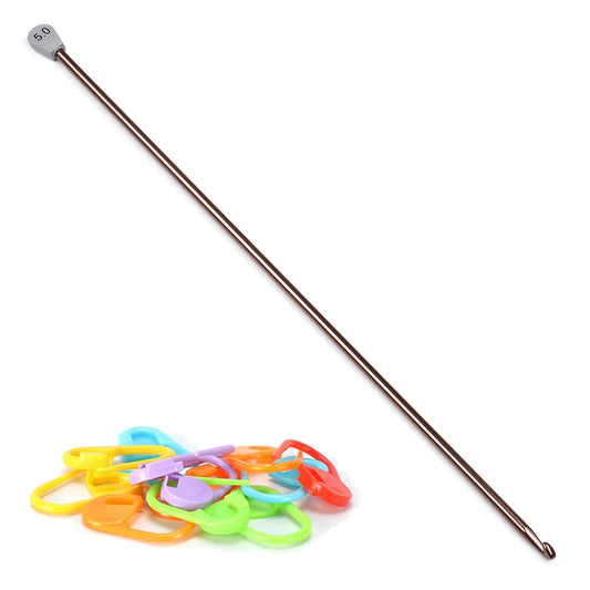 Crochet Hook Tunisian 5.0 mm Size H, Aeelike Extra Long Afghan Hook Aluminum Lightweight for Beginners and Crochet Hooks Lovers