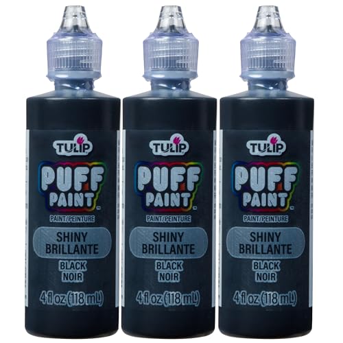 Tulip Dimensional Fabric Paint 4 oz Slick Black 3 Pack, 4 Fl Oz (Pack of 3), 3 Count