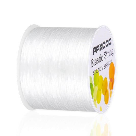 Paxcoo 1.4 mm Elastic Bracelet String Cord, White Stretch Bead Cord for Bracelet Making