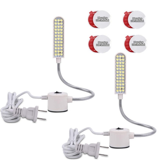 harmiey Sewing Machine Light (36LEDs) Gooseneck Work Light with Magnetic Mounting Base, White Soft Light for Lathes, Drill Presses, Workbenches (2PACK)