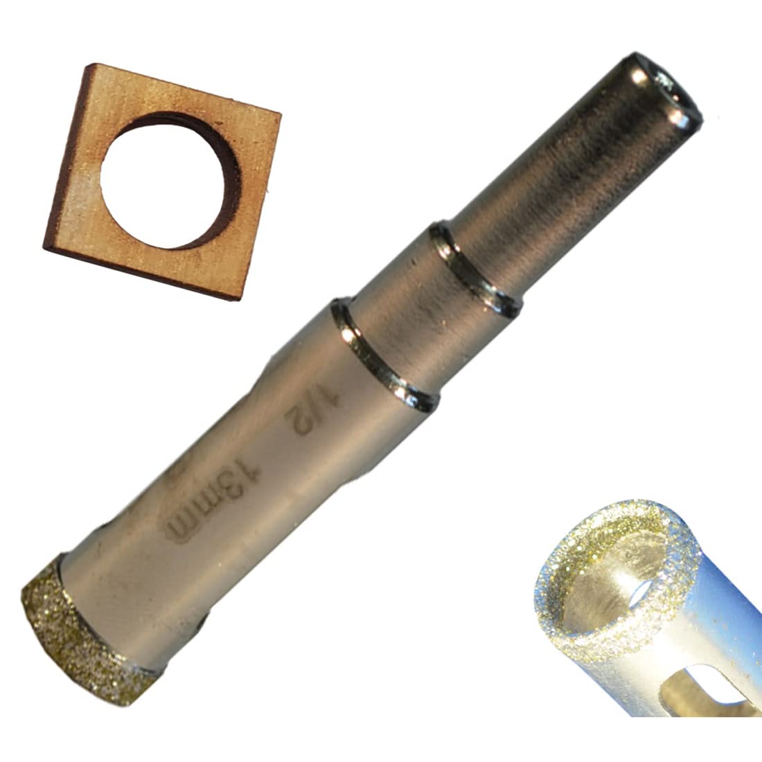 1/2" Glass Drill Bit for Bottles - Diamond Hole Saw for Bottle Lights & Lamp Kits - Drill Guide for Straight Holes