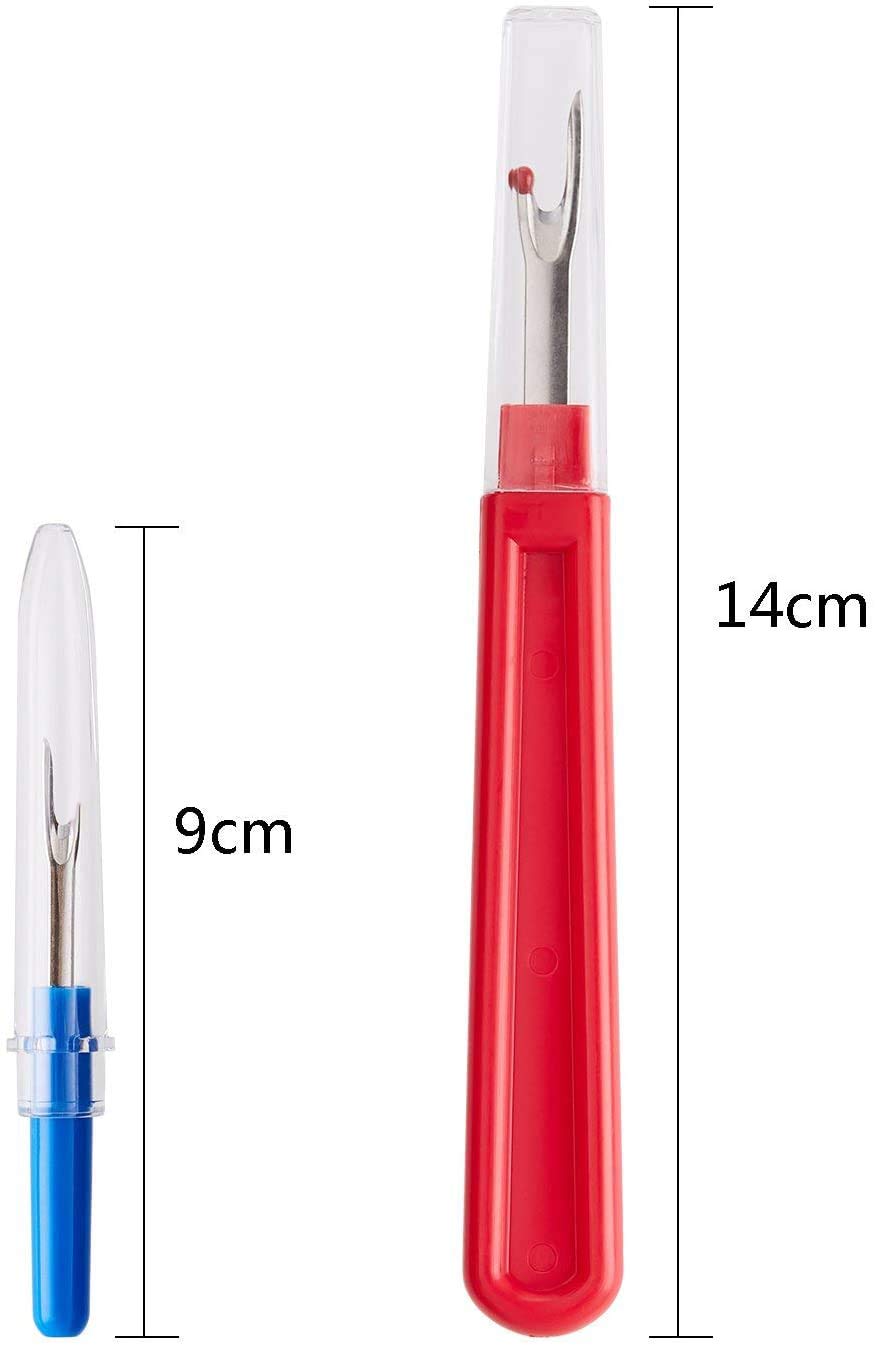 Seam Ripper and Thread Remover Kit,2 Big and 2 Small Sewing Stitch Thread Unpicker and 1 Sewing Trimming Scissor Nipper Tool for Thread Remove(Multi-Color)