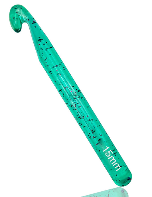 Weabetfu 15mm Large Crochet Hook,Huge Crochet Hooks for Chunky Yarn,Ergonomic Knitting Giant Crochet Needles,Big Crochet Hooks for Knitting Yarn Carpet Scarf Wool Roving, Green