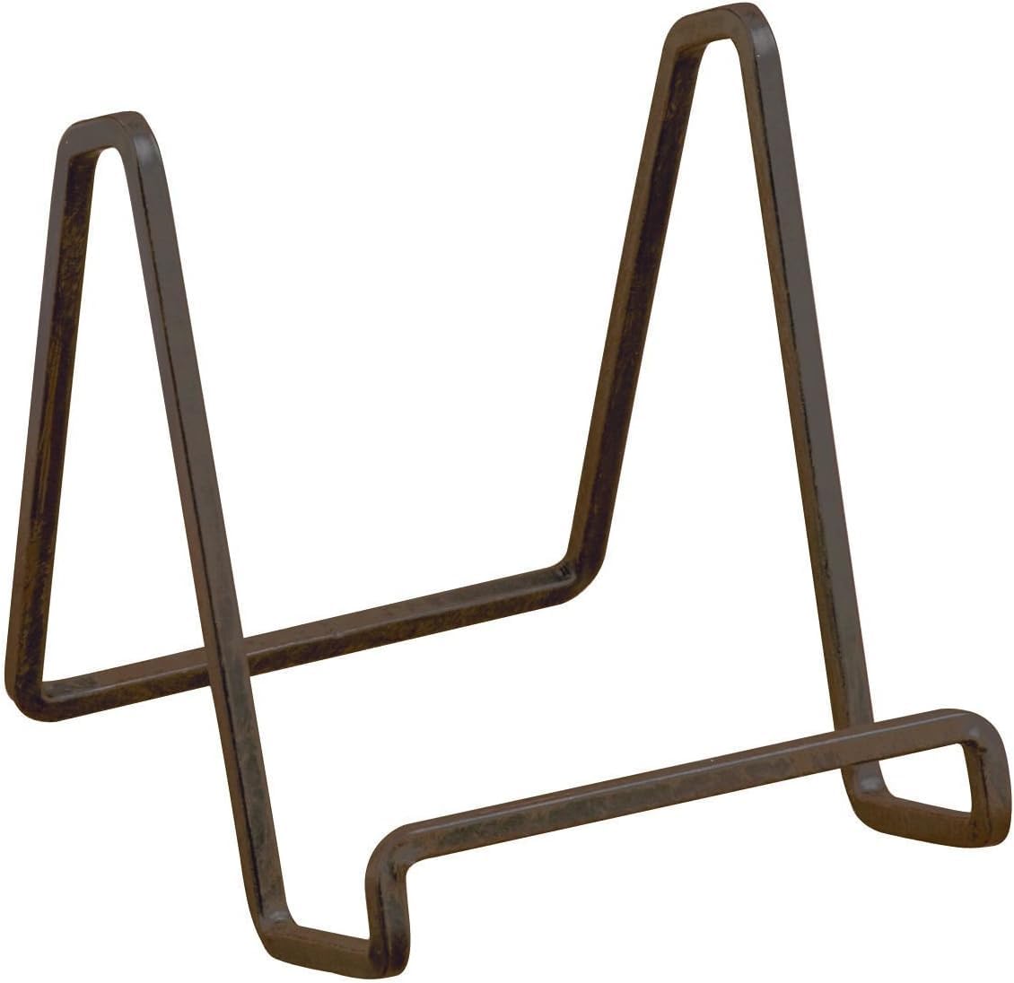 TRIPAR 4-Inch Metal Mahogany Painted Square Kitchen Book Holder/Stand, Wire Mini Easel, Small Photo Stands for Table, Display for Picture Frames, Plaques & Plates