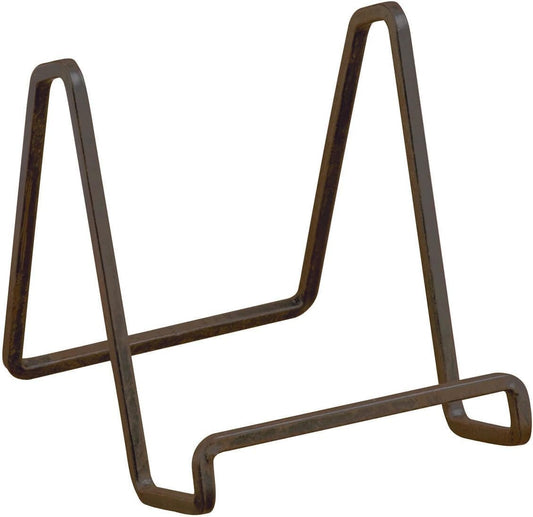 TRIPAR 4-Inch Metal Mahogany Painted Square Kitchen Book Holder/Stand, Wire Mini Easel, Small Photo Stands for Table, Display for Picture Frames, Plaques & Plates