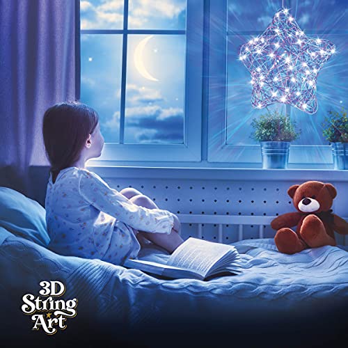 Dan&Darci 3D Light Up String Art Kit for Kids - Star Lantern Making Kit w/ 20 LEDs - Kids Easter Gifts - Crafts Set for Girls and Boys Ages 8-12 Kid - Kits for Age 8, 9, 10, 11, 12 Year Old Girl Gift
