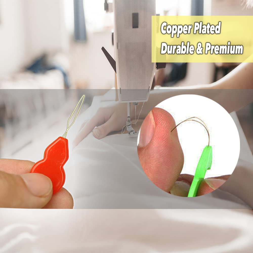 Needle Threaders, 20 Packs Sewing Needle Threader Tools Loop Wires Threaders for Hand Sewing Machine Sewing, Universal Plastic Sewing Threaders Tool for Embroidery Needlework