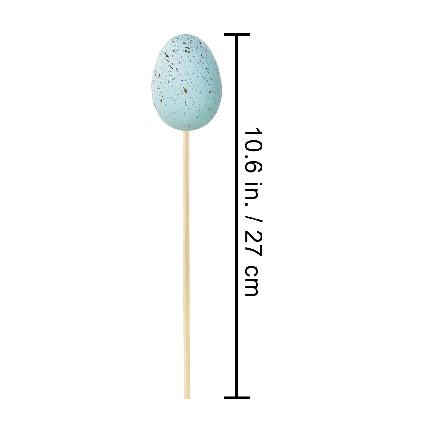 12 Pcs Easter Picks Faux Foam Easter Egg Picks Decorative Pastel Speckled Easter Egg Stems 10.6" Tall for Spring Easter Basket Bouquets Floral Arrangement Centerpiece Wreath
