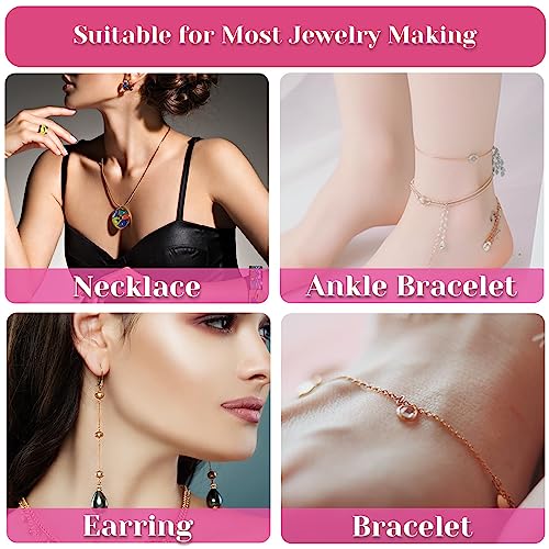 selizo Chains for Jewelry Making, 60ft Jewelry Making Chains for Necklace with Pliers, Open Jump Rings and Lobster Clasps for Making Jewelry DIY Necklace Bracelet Anklet, 6Colors 2mm